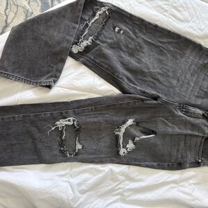 PacSun Men's Gray Distressed Relaxed Jeans